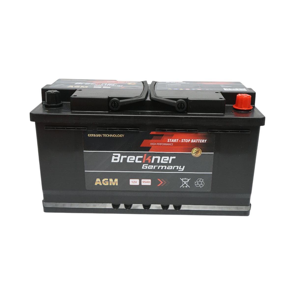 AGM start-stop car battery 12V 95 Ah, 1000A start 350x175x195mm Breckner Germany